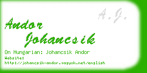 andor johancsik business card